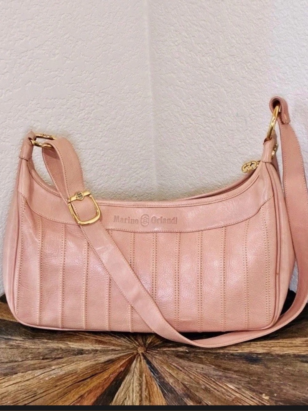 Marino Orlandi Dusty Rose
Leather Large Shoulder Handbag